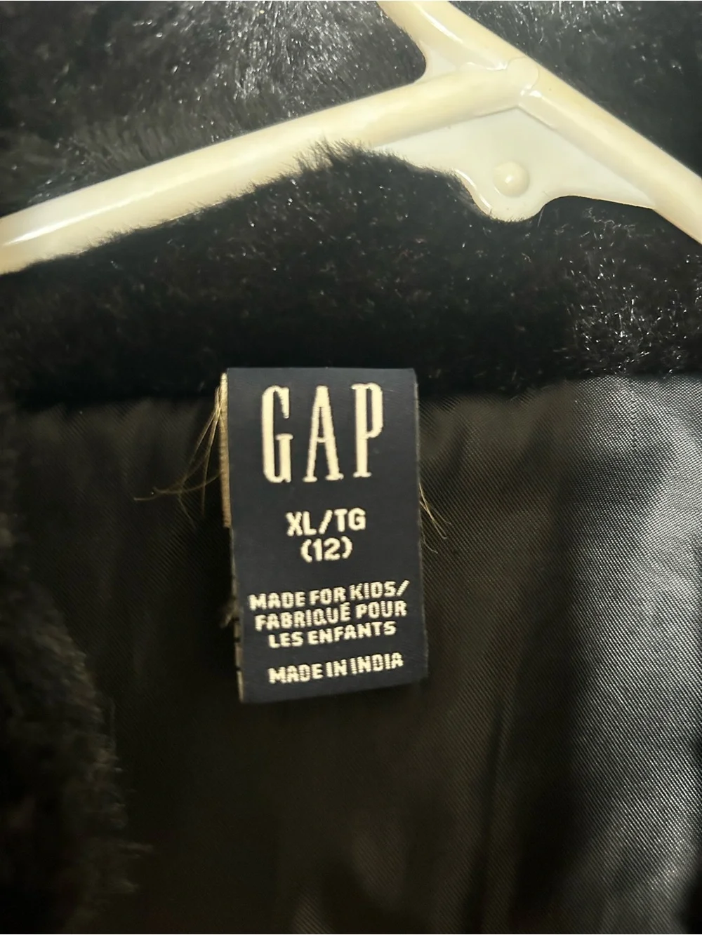 GAP Black Faux Fur Kids Coat
